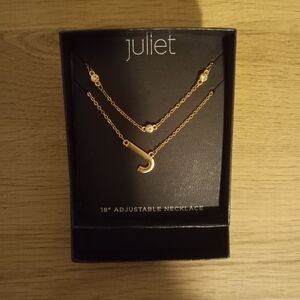 Gold Layered 'J' Pendant Adjustable Necklace By Juliet ~ Free Shipping! ☆